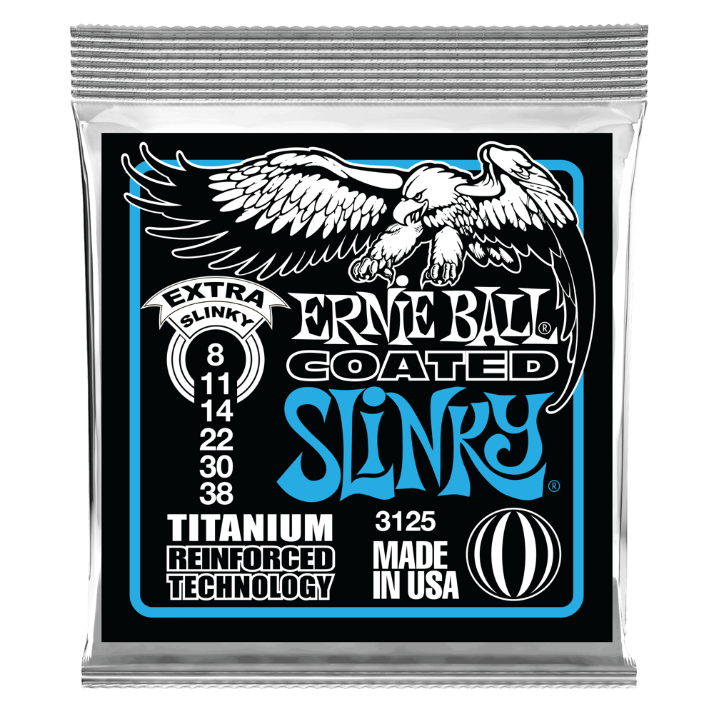 Ernie Ball Extra Slinky Coated Titanium RPS Electric Guitar Strings - 8-38 Gauge - 3125