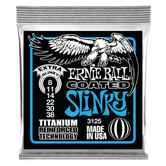 Ernie Ball Extra Slinky Coated Titanium RPS Electric Guitar Strings - 8-38 Gauge - 3125