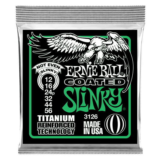 Ernie Ball Not Even Slinky Coated Titanium RPS Electric Guitar Strings - 12-56 Gauge - 3126