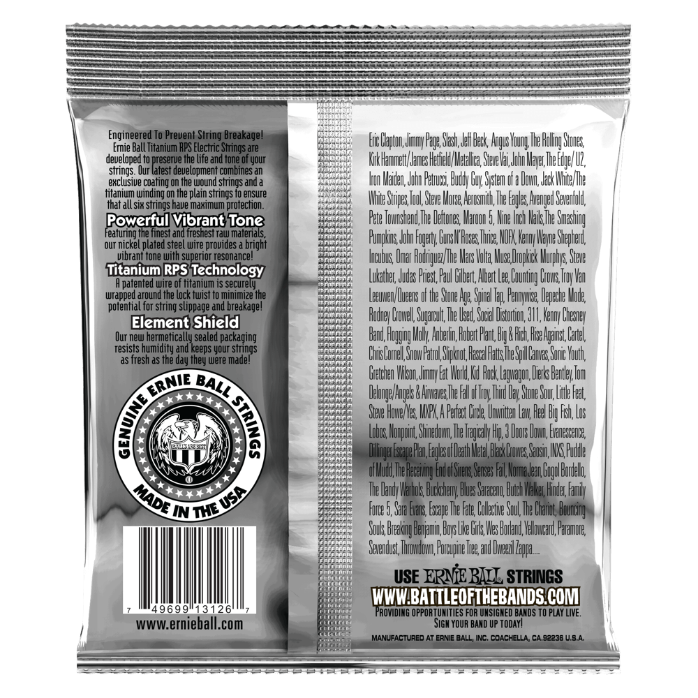Ernie Ball Not Even Slinky Coated Titanium RPS Electric Guitar Strings - 12-56 Gauge - 3126
