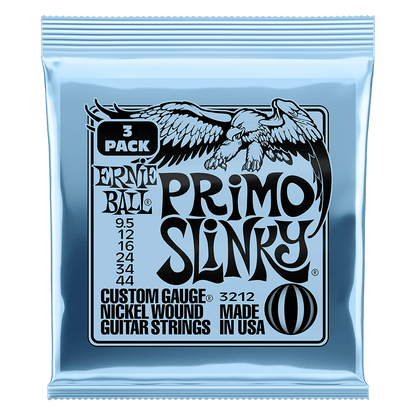 Ernie Ball Primo Slinky Nickel Wound Electric Guitar Strings 9.5-44 Gauge - 3 Pack