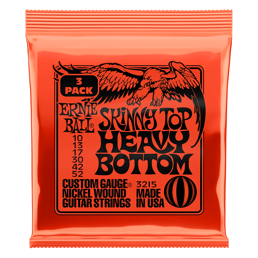 Ernie Ball Skinny Top Heavy Bottom Slinky Nickel Wound Electric Guitar Strings 10-52 Gauge - 3 Pack
