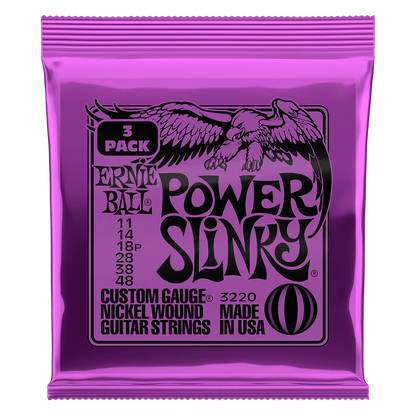 Ernie Ball Power Slinky Nickel Wound Electric Guitar Strings 11-48 Gauge - 3 Pack