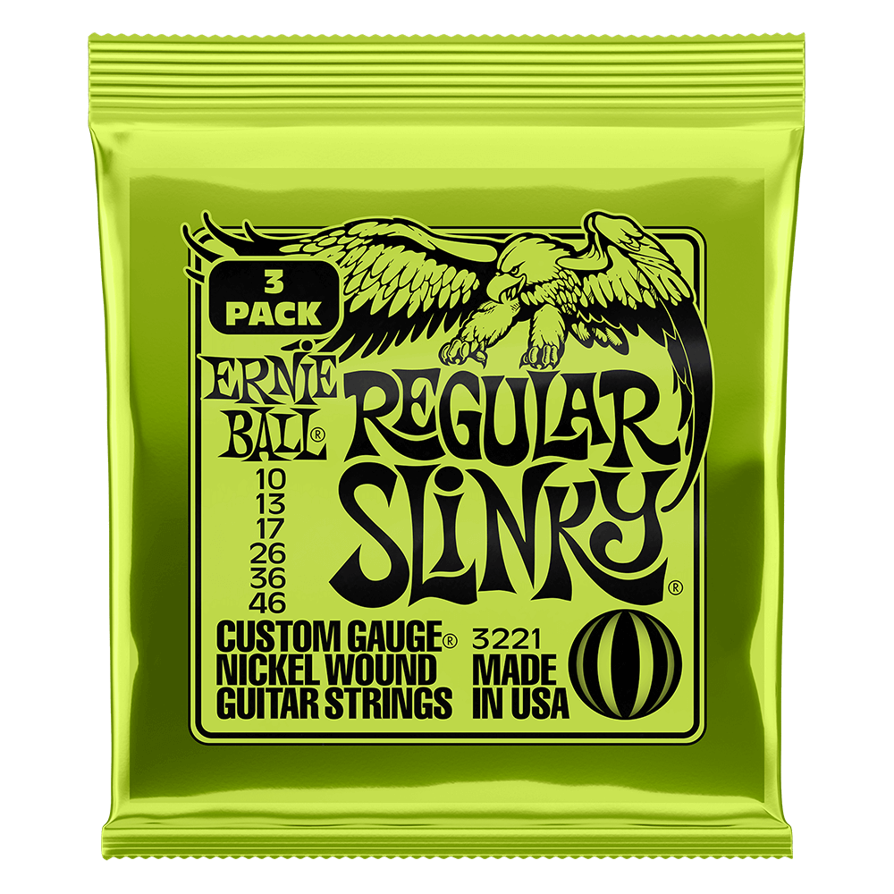 Ernie Ball Regular Slinky Nickel Wound Electric Guitar Strings 10-46 Gauge - 3 Pack