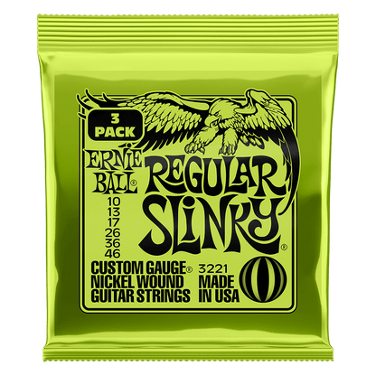 Ernie Ball Regular Slinky Nickel Wound Electric Guitar Strings 10-46 Gauge - 3 Pack