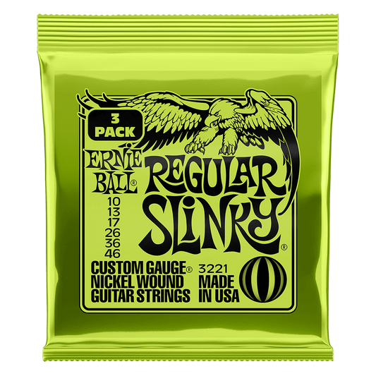 Ernie Ball Regular Slinky Nickel Wound Electric Guitar Strings 10-46 Gauge - 3 Pack
