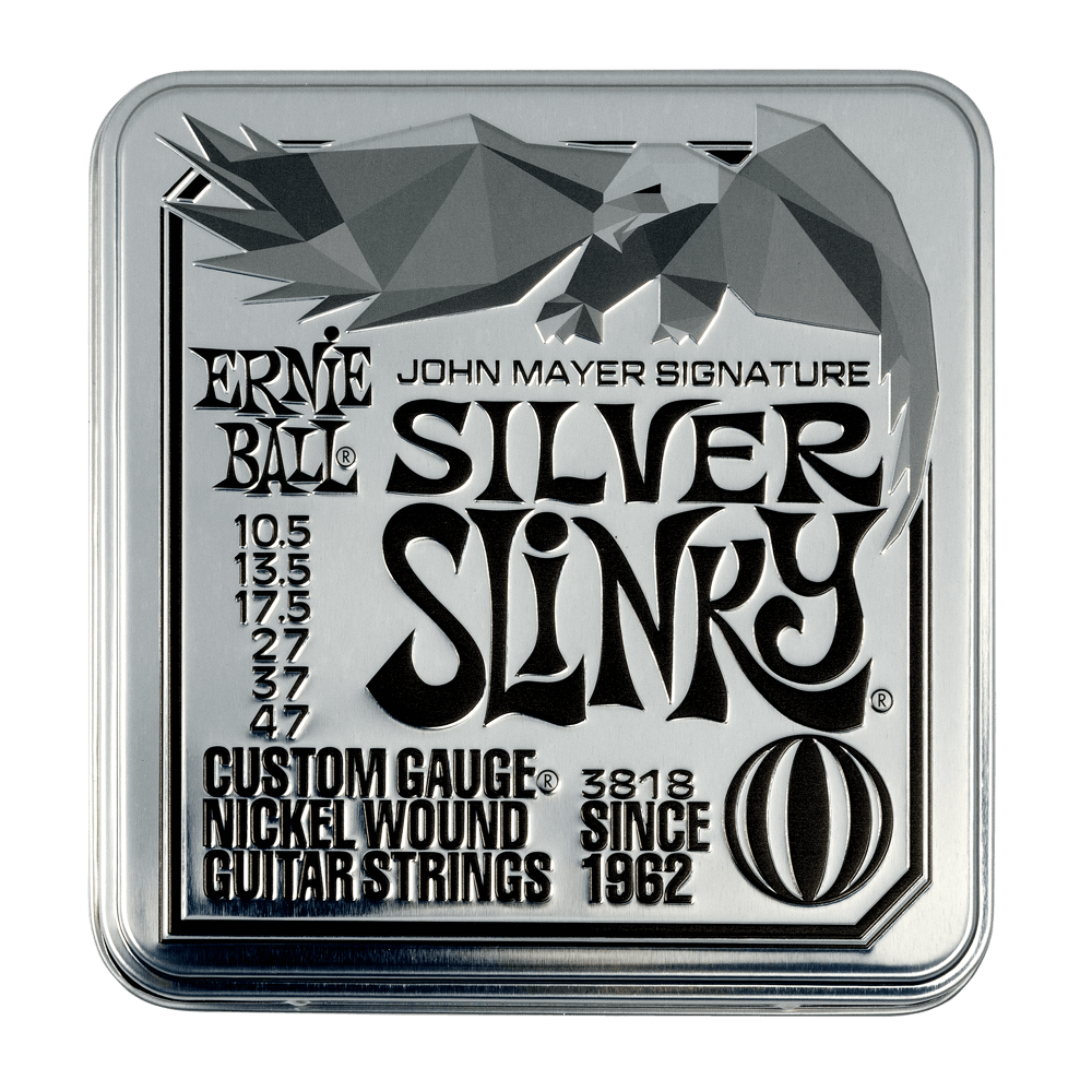 Ernie Ball John Mayer Signature Silver Slinky Nickel wound Electric Guitar Strings 10.5-47 (3 Pack)