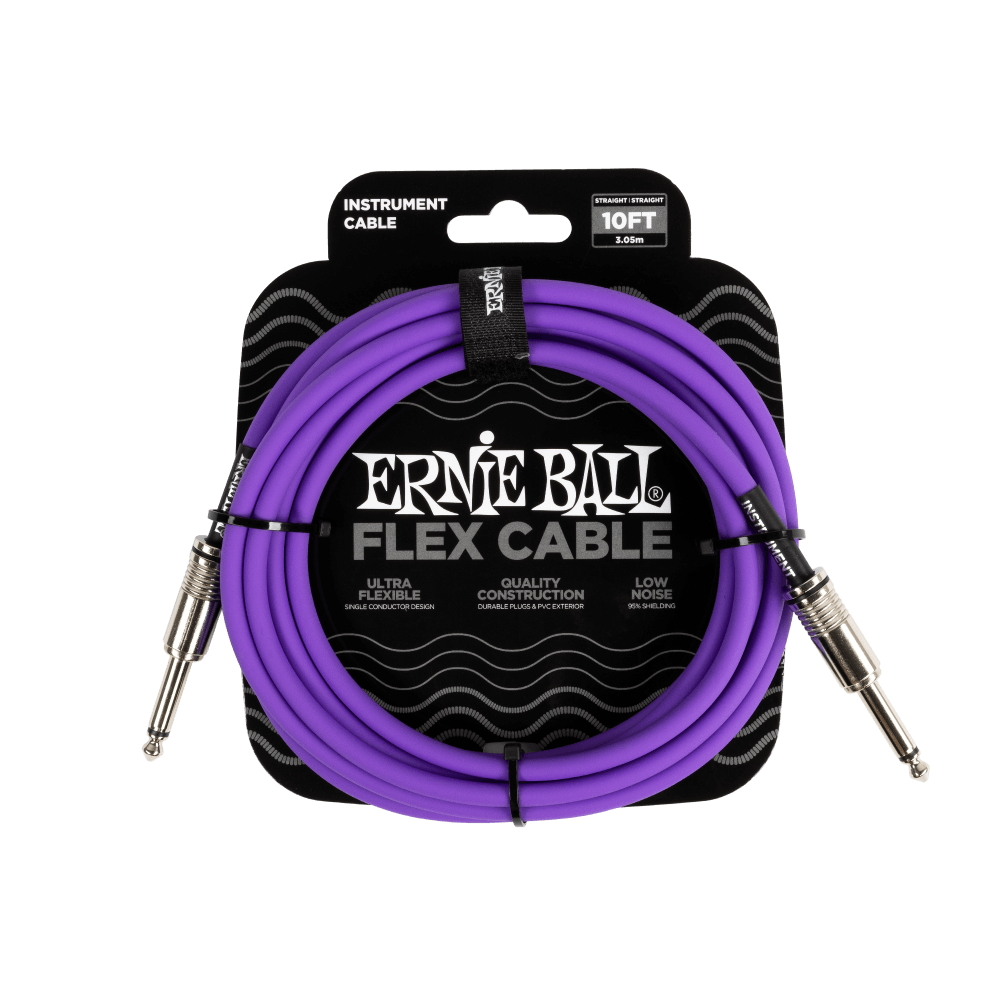 Ernie Ball Flex Instrument Cable Straight/Straight 10ft - Purple