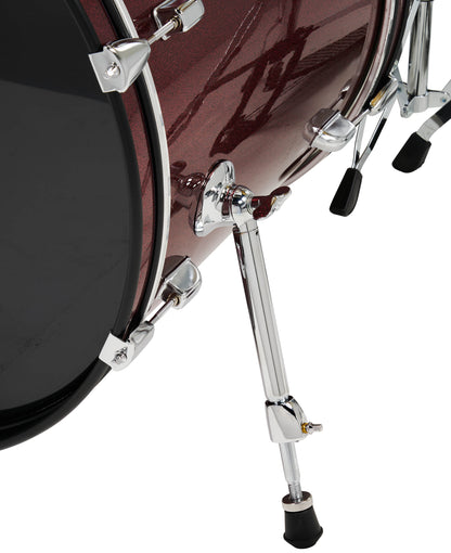 Center Stage Ruby Red Sparkle 5pc Kit 7x10, 8x12, 14x16F, 16x22, 5x14 Snare. Hardware, Cymbals & Throne Included PDCE2215KTRR