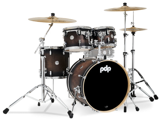 PDP Concept Maple 4-Piece Fusion Shell Pack, Satin Charcoal Burst PDCM20FNSCB