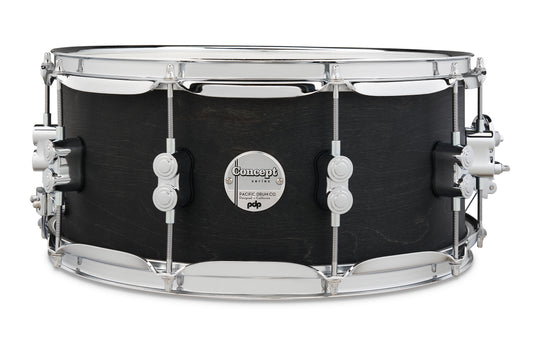 PDP Concept Series Black Wax Maple Snare, 6.5x14, Satin Black w/Chrome Hardware PDSN6514BWCR