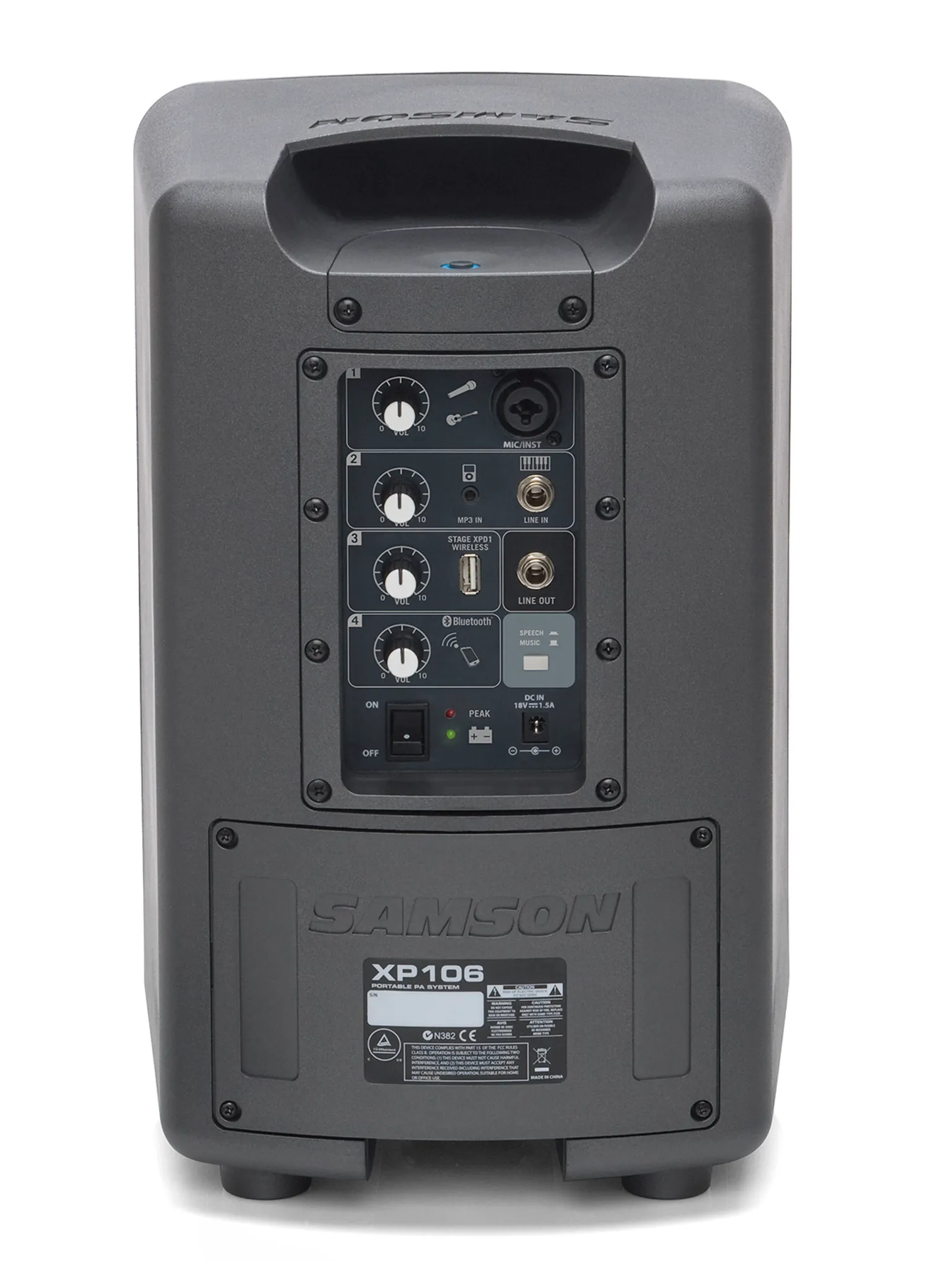 SAMSON Expedition XP106w Rechargeable Portable PA with Handheld Wireless System - Poppa's Music 