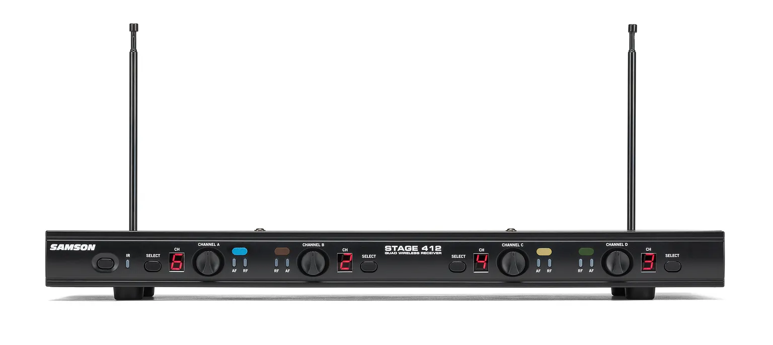 SAMSON Stage 412 Quad-Channel Handheld VHF Wireless System, Frequency Selectable - Poppa's Music 
