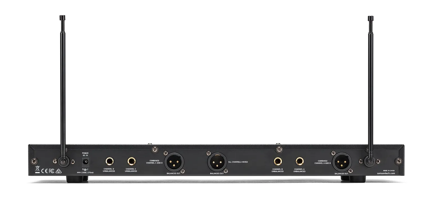 SAMSON Stage 412 Quad-Channel Handheld VHF Wireless System, Frequency Selectable - Poppa's Music 