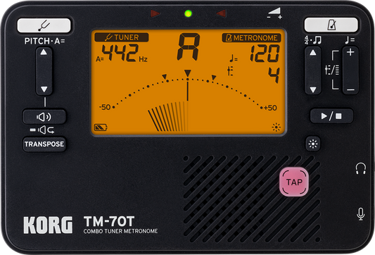 Korg TM70 Tuner/Metronome Combo Black TM70TBK