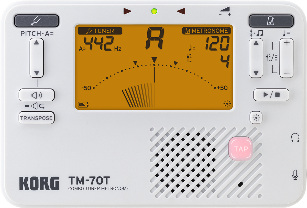 Korg TM70 Tuner/Metronome Combo White TM70TWH