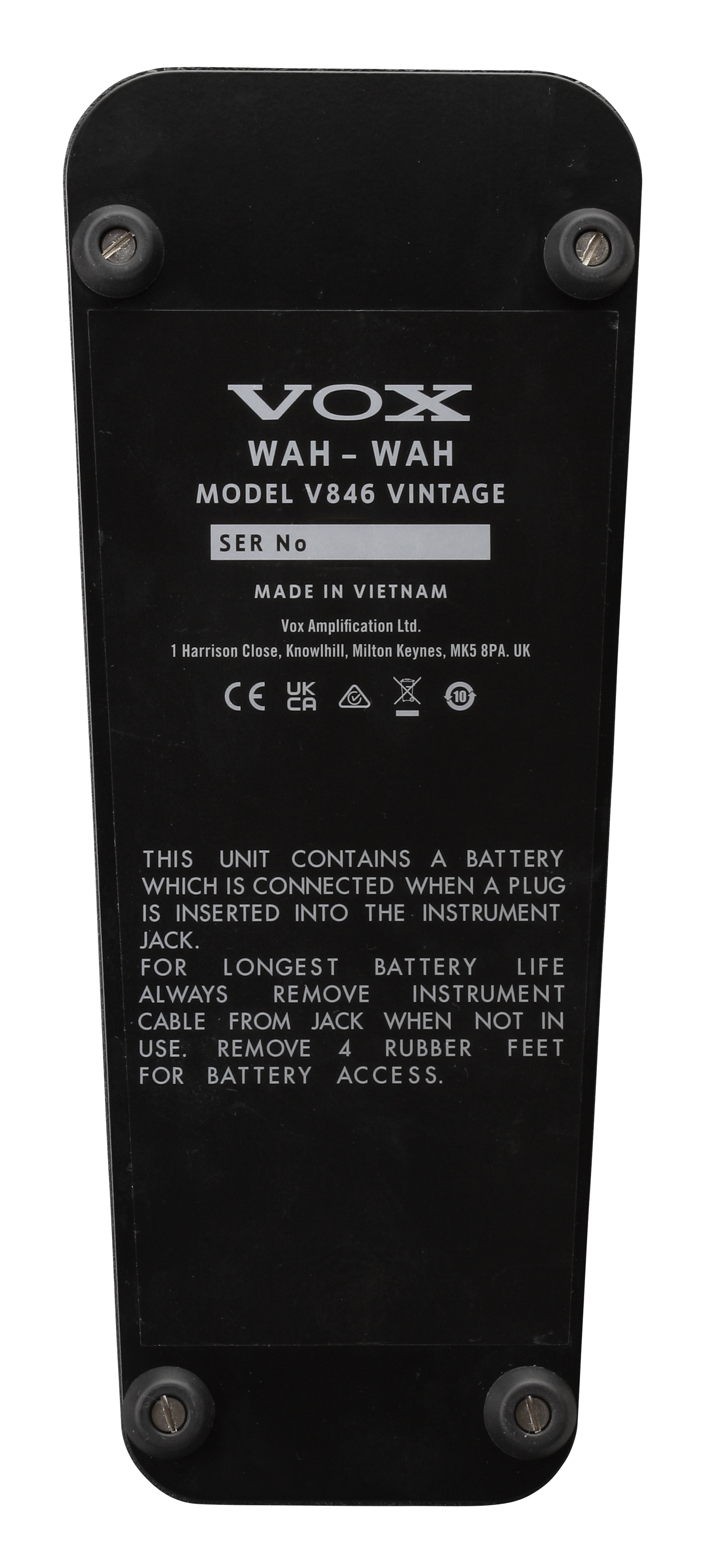 Vox V846 Vintage Reissue Wah Wah Pedal V846VINTAGE