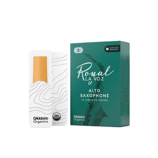 Royal La Voz Organic Alto Saxophone Reeds, Strength Soft, 10-pack