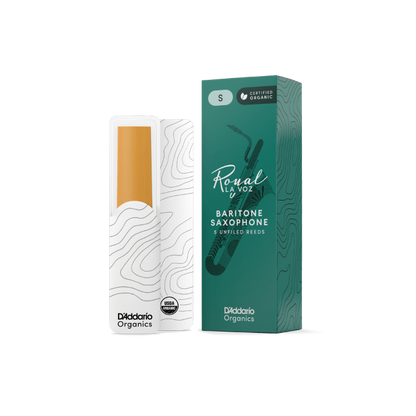 Royal La Voz Organic Baritone Saxophone Reeds, Strength Hard, 5-pack