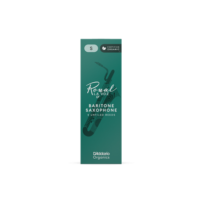 Royal La Voz Organic Baritone Saxophone Reeds, Strength Hard, 5-pack