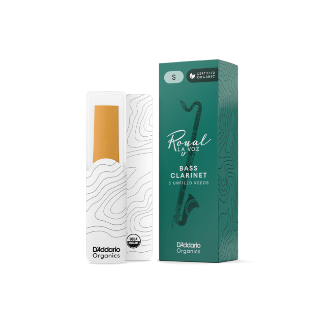 Royal La Voz Organic Bass Clarinet Reeds, Strength Hard, 5-pack