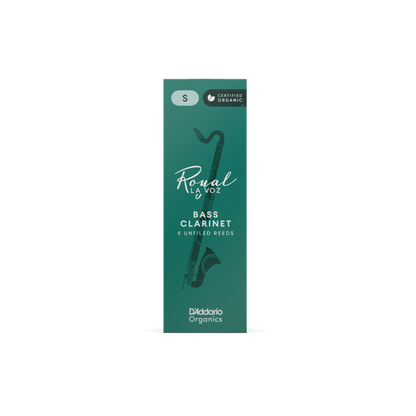 Royal La Voz Organic Bass Clarinet Reeds, Strength Hard, 5-pack