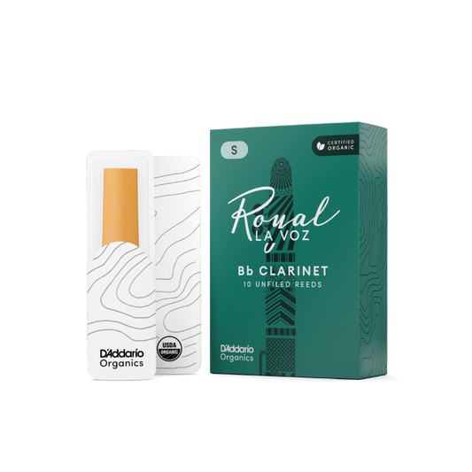 Royal La Voz Organic Bb Clarinet Reeds, Strength Soft, 10-pack