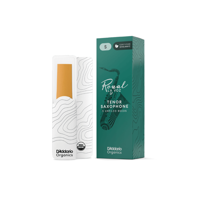 Royal La Voz Organic Tenor Saxophone Reeds, Strength Hard, 5-pack