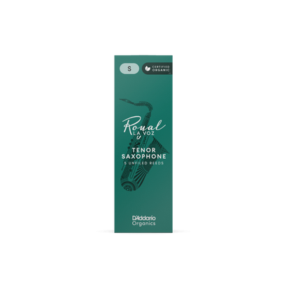 Royal La Voz Organic Tenor Saxophone Reeds, Strength Hard, 5-pack