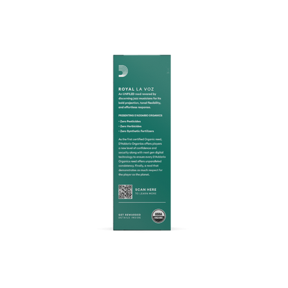 Royal La Voz Organic Tenor Saxophone Reeds, Strength Hard, 5-pack