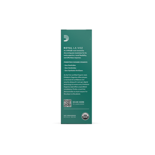 Royal La Voz Organic Tenor Saxophone Reeds, Strength Hard, 5-pack