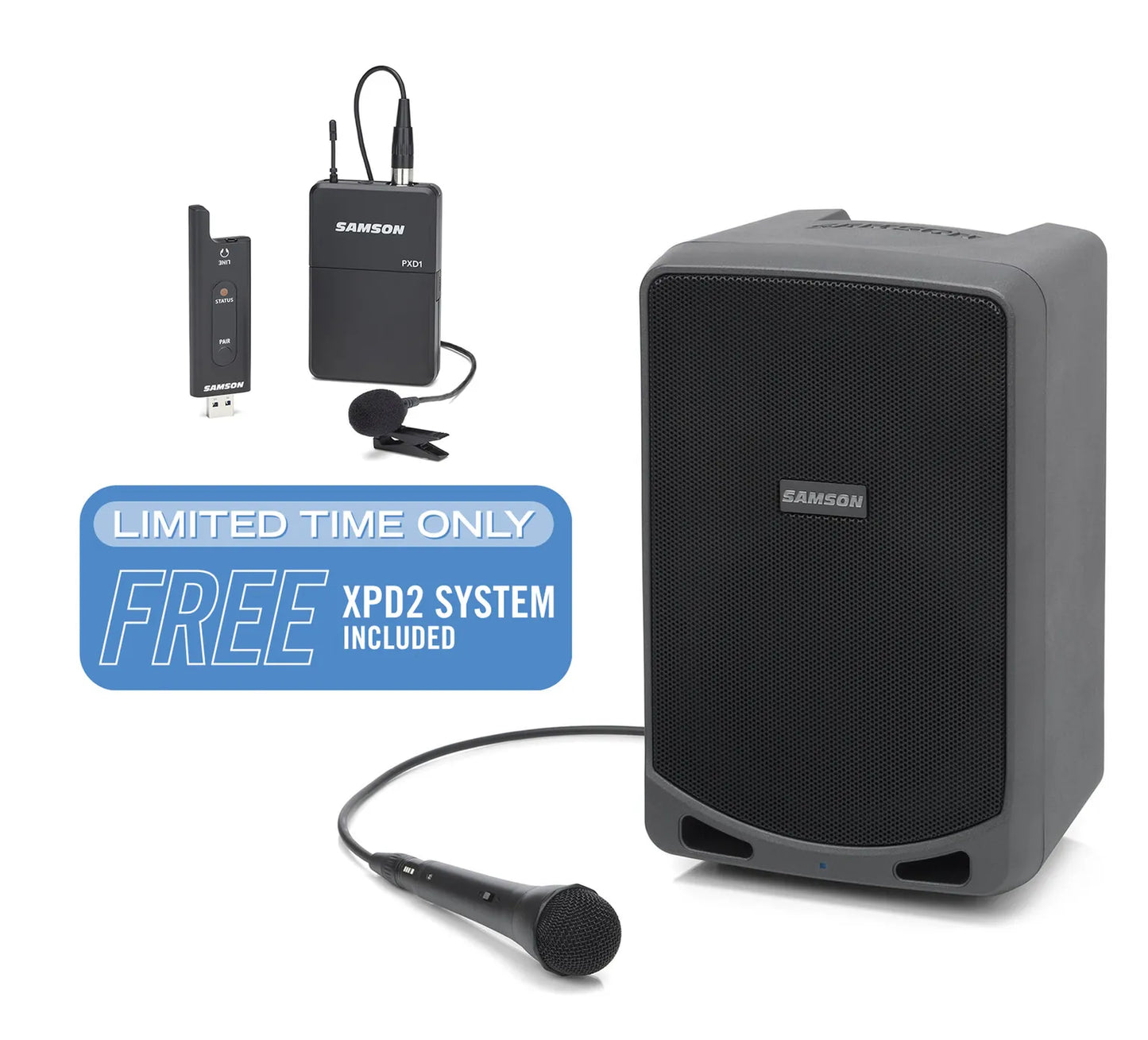 SAMSON Expedition XP106w Rechargeable Portable PA with Handheld Wireless System