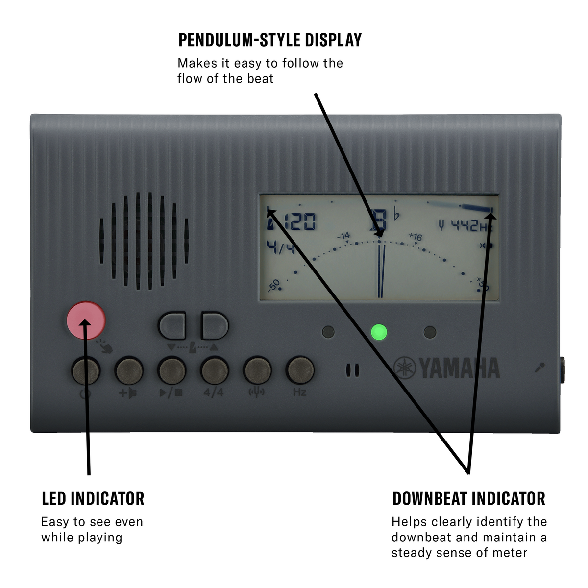 Yamaha Tuner & Metronome Gray - TDM-600
