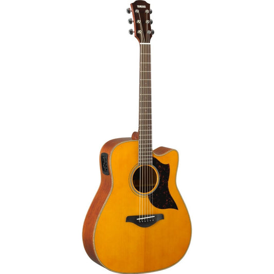 Yamaha A1M Acoustic Electric Dreadnought Cutaway Guitar, Vintage Natural