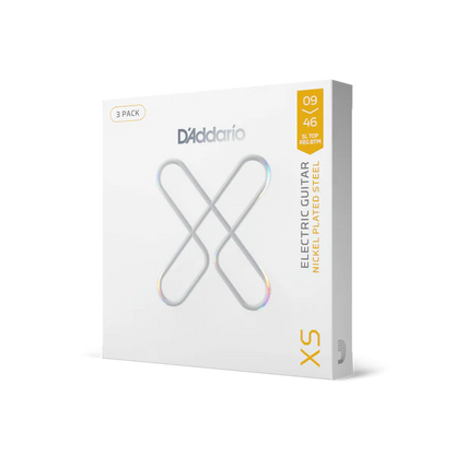 D'Addario 09-46 Super Lt Top/Reg Btm, XS Nickel Coated Electric Guitar Strings 3-Pack XSE0946-3P