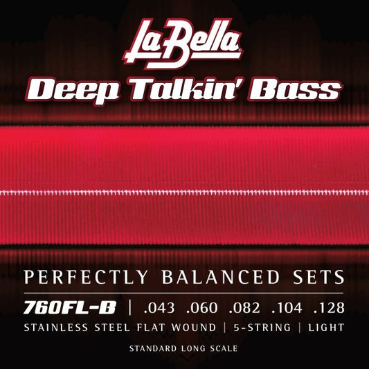La Bella Flat Wound 760FL-B Light Electric Bass Strings (43-128)