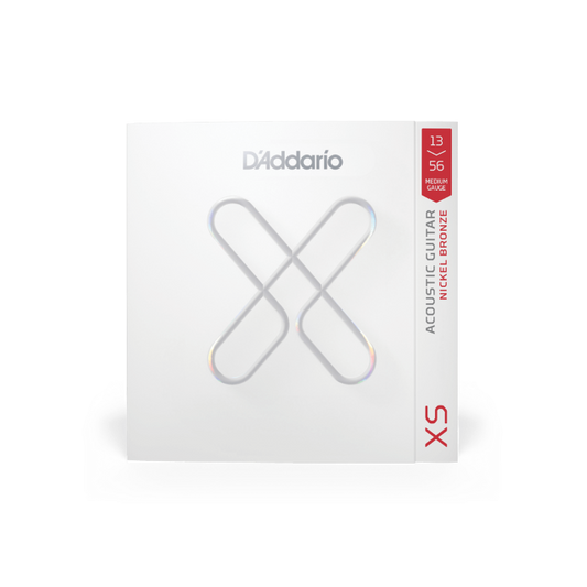 D'Addario 13-56 Medium, XS Nickel Bronze Coated Acoustic Guitar Strings - XSANB1356