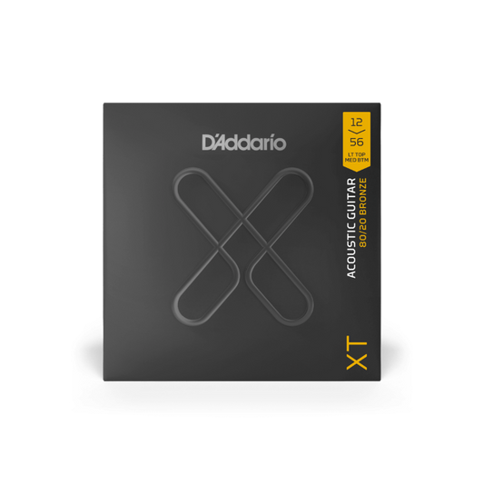 D'Addario Bronze Coated 12-56 Light Top/Medium Bottom, XT 80/20 Acoustic Guitar Strings - XTABR1256
