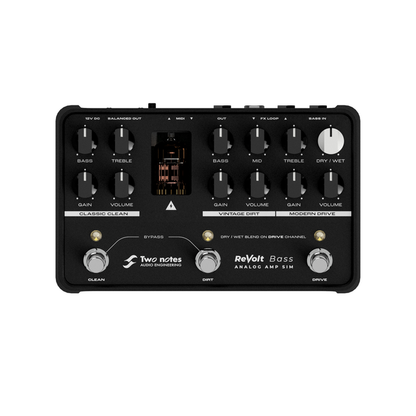 Two Notes ReVolt Bass 3 Channel Tube-Driven All-Analog Bass Amp Simulator / DI