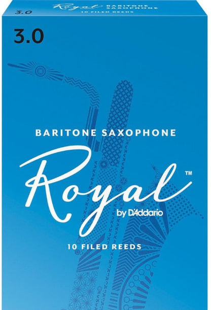 Royal by D'Addario Baritone Saxophone Reeds Filed - 10 Per Box - Poppa's Music 