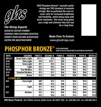 GHS Phosphor Bronze Acoustic Guitar Strings - Poppa's Music 