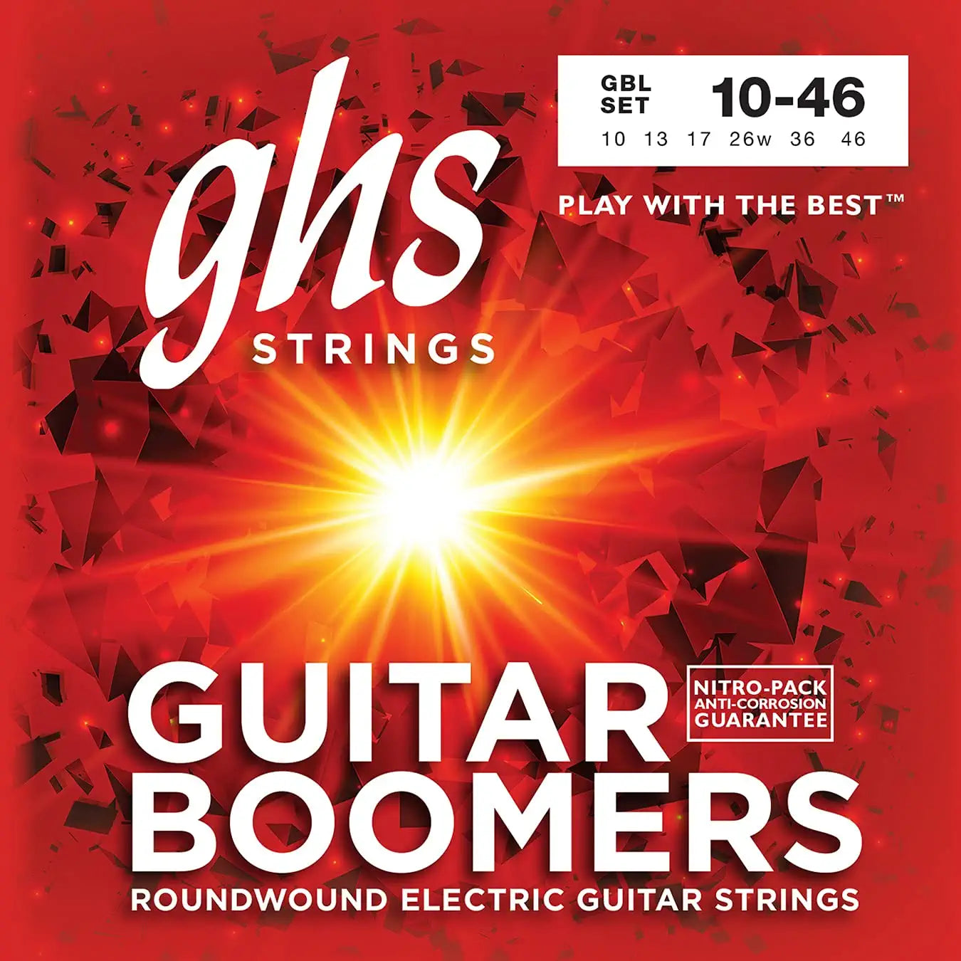 GHS BOOMERS Roundwound Nickel Electric Guitar Strings - Light 10-46 - GBL - Poppa's Music 