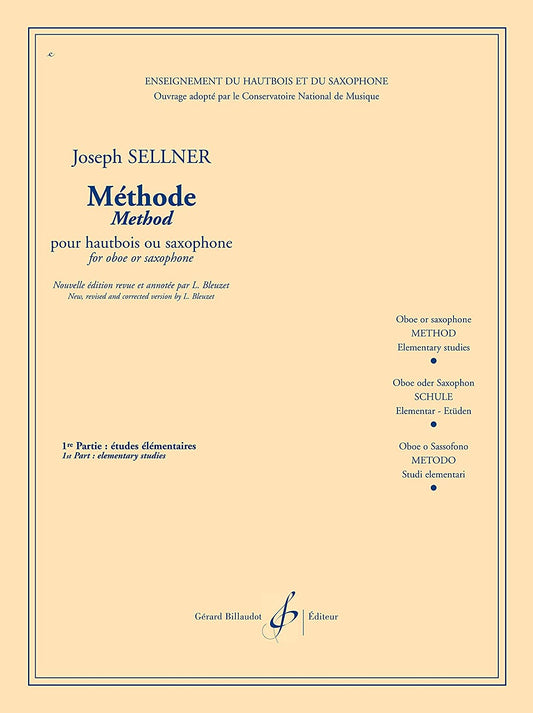 Methode Vol.1 Etudes Elementaires by Johan Peter Sellner - 524-01174 - Poppa's Music 