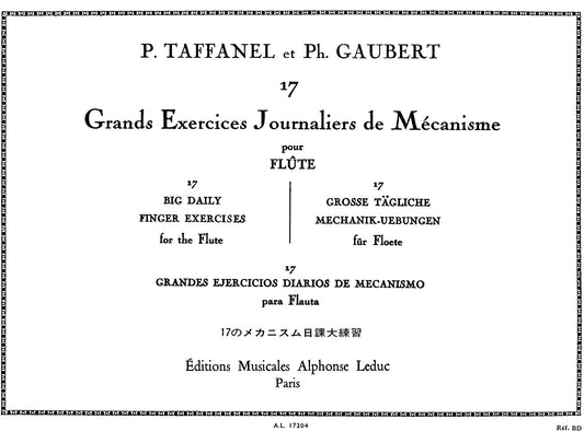 17 Grands Exercices Journaliers De Mechanisme  by Paul Taffanel, Arranged by Philippe Gaubert - 524-00672 - Poppa's Music 