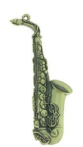 AIM GIFTS Alto Sax Antique Brass Keychain - K67 - Poppa's Music 