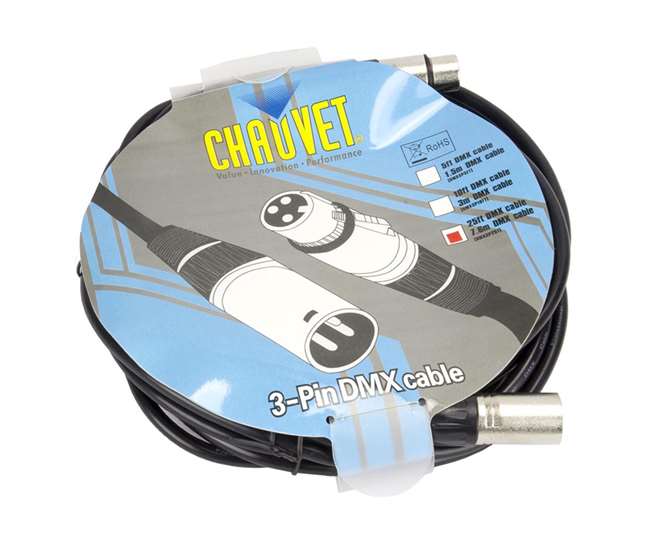 Chauvet DJ 3-PIN DMX Cable 25FEET - Poppa's Music 