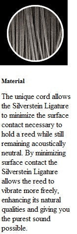 Silverstein Alto Sax Ligature for Hard Rubber Mouthpiece - Classic Silver - Poppa's Music 