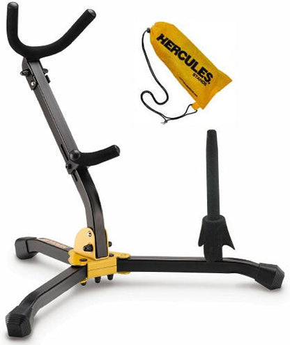 Hercules Alto or Tenor Stand with Flute/Clarinet Peg & Bag - DS532BB - Poppa's Music 