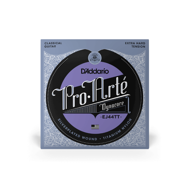 D'addario ProArte Dynacore Classical Guitar Strings, Titanium Trebles, Extra-Hard Tension -EJ44TT - Poppa's Music 