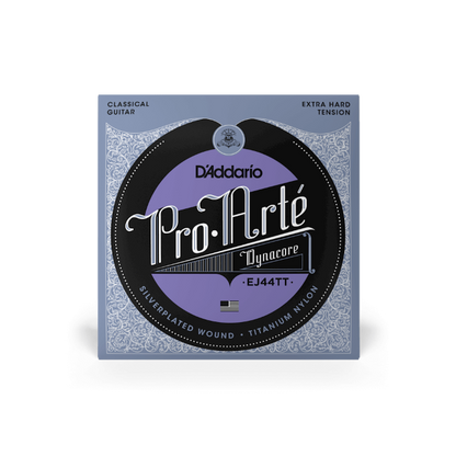 D'addario ProArte Dynacore Classical Guitar Strings, Titanium Trebles, Extra-Hard Tension -EJ44TT - Poppa's Music 